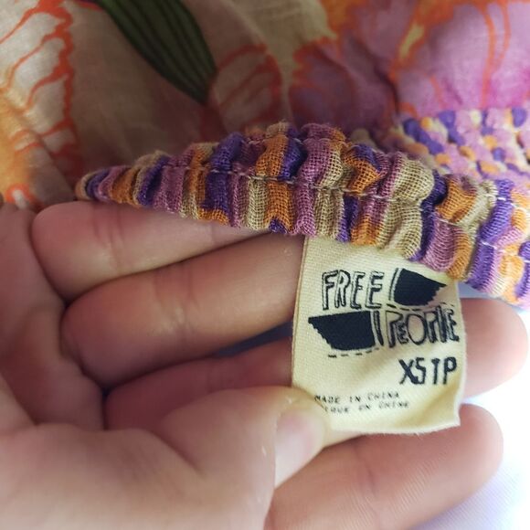 Free People floral abstract skirt XS linen - Picture 5 of 5